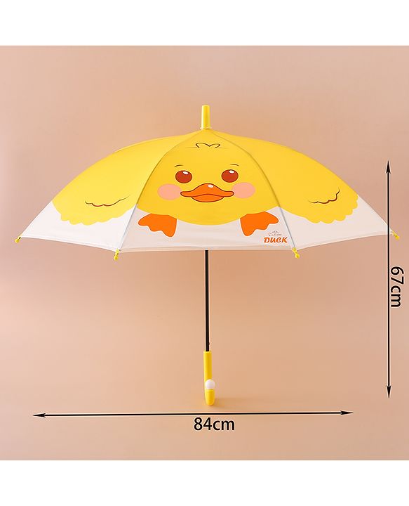 Babyhug Free Size Umbrella with Chick Print - Yellow