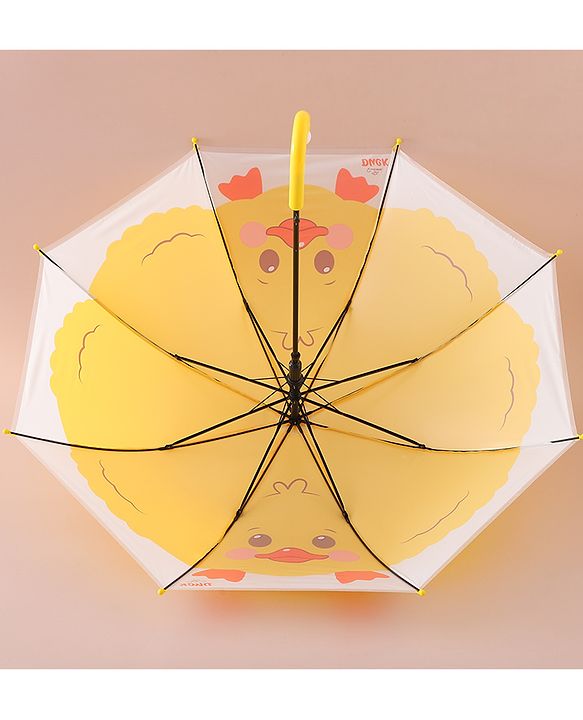 Babyhug Free Size Umbrella with Chick Print - Yellow