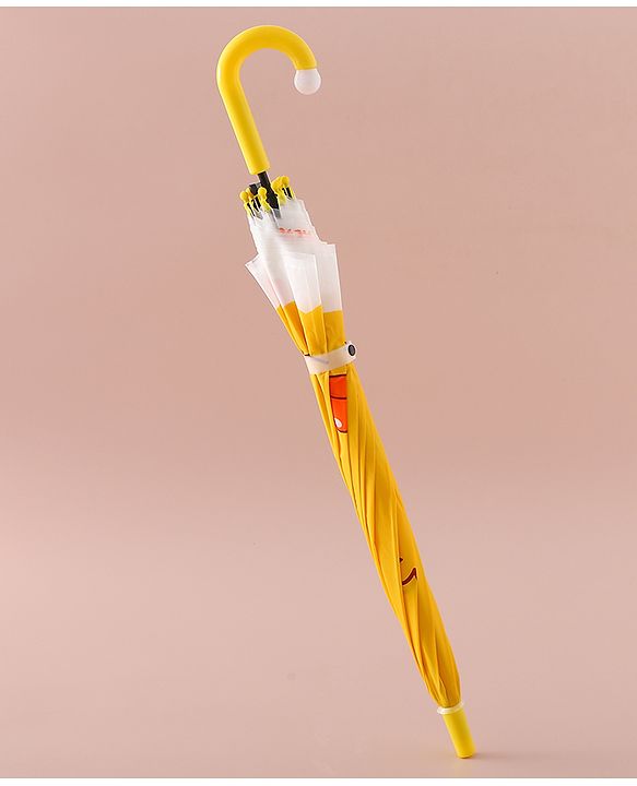 Babyhug Free Size Umbrella with Chick Print - Yellow