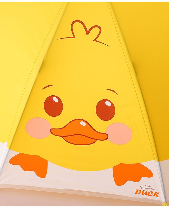 Babyhug Free Size Umbrella with Chick Print - Yellow