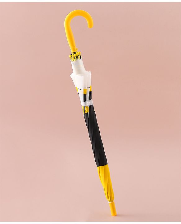 Babyhug Free Size Umbrella with Owl Print - Black & Yellow