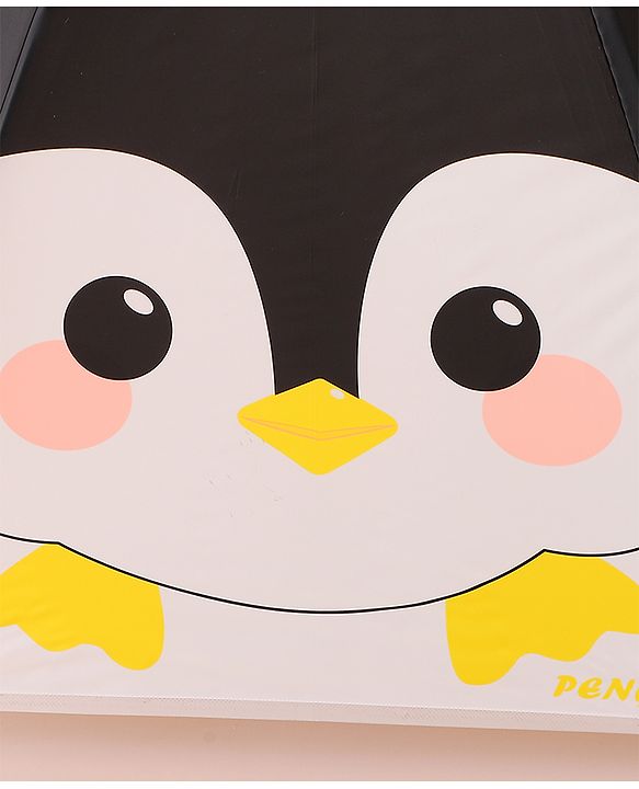 Babyhug Free Size Umbrella with Owl Print - Black & Yellow
