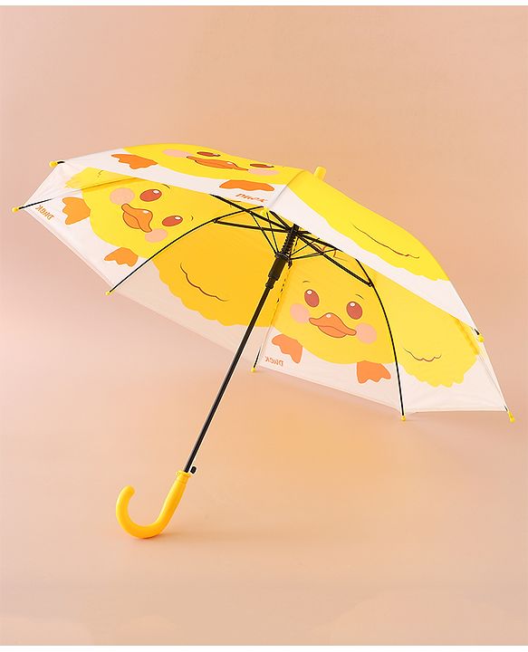 Babyhug Free Size Umbrella with Duck Print - Yellow