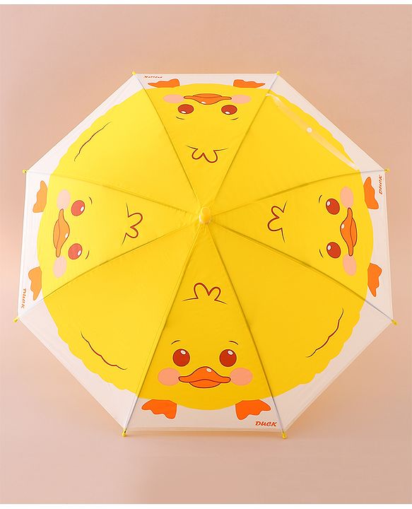 Babyhug Free Size Umbrella with Duck Print - Yellow