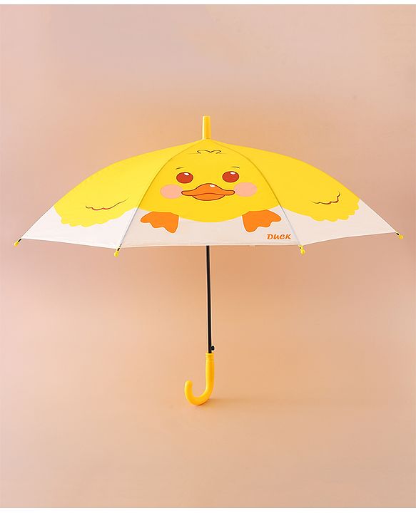 Babyhug Free Size Umbrella with Duck Print - Yellow