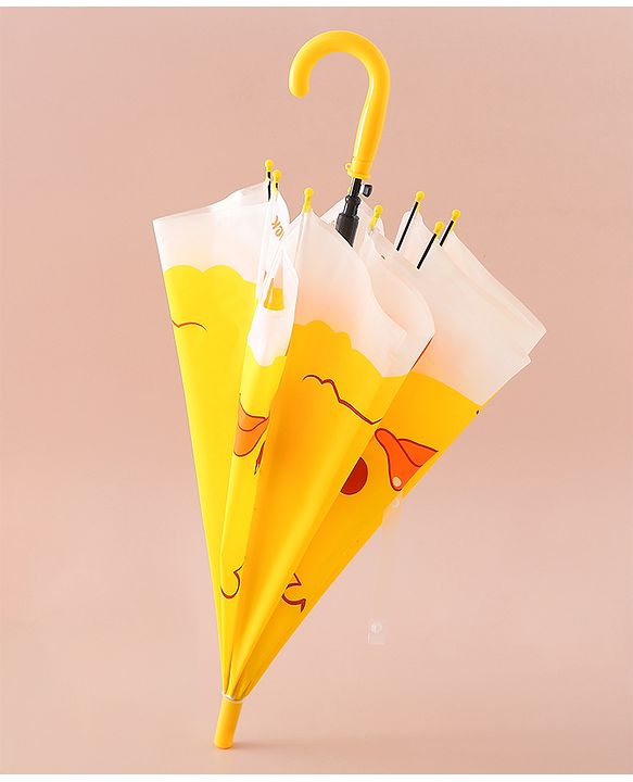 Babyhug Free Size Umbrella with Duck Print - Yellow