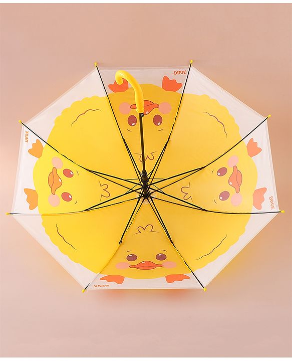 Babyhug Free Size Umbrella with Duck Print - Yellow