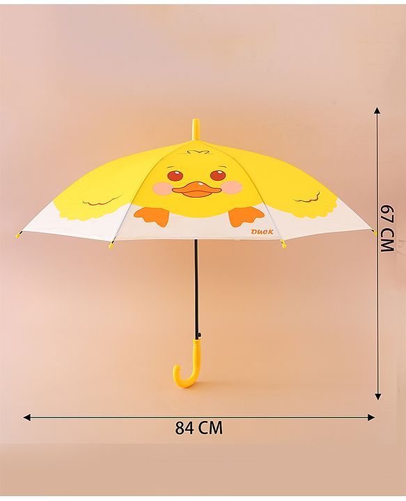 Babyhug Free Size Umbrella with Duck Print - Yellow