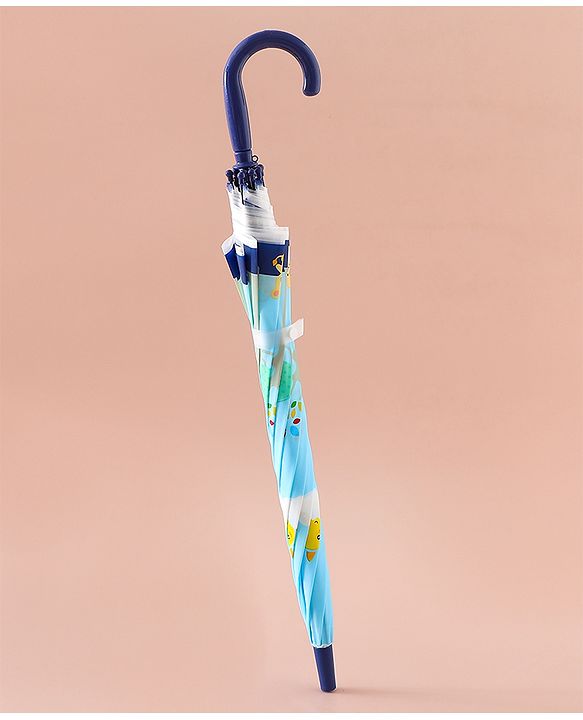 Babyhug Free Size Umbrella with Animal Print - Blue