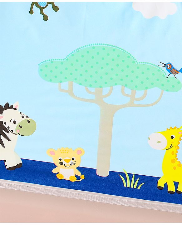 Babyhug Free Size Umbrella with Animal Print - Blue