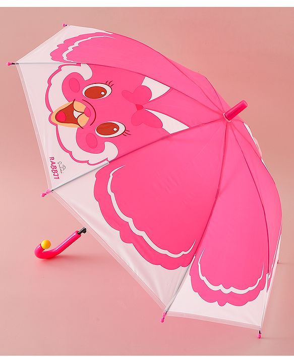 Babyhug Free Size Umbrella with Bunny Print - Fuchsia