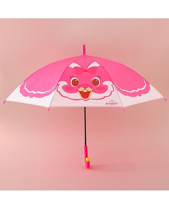 Babyhug Free Size Umbrella with Bunny Print - Fuchsia