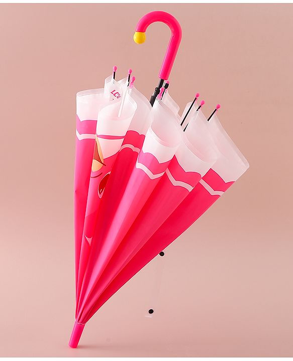 Babyhug Free Size Umbrella with Bunny Print - Fuchsia