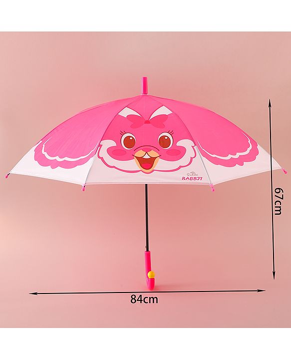 Babyhug Free Size Umbrella with Bunny Print - Fuchsia