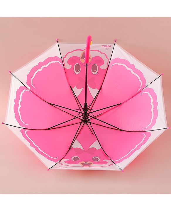 Babyhug Free Size Umbrella with Bunny Print - Fuchsia