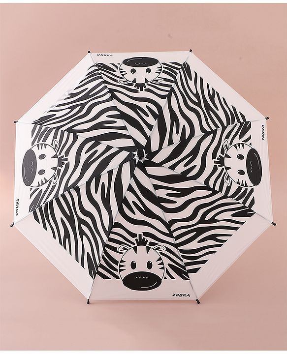 Babyhug Free Size Umbrella with Zebra Print - Back & White