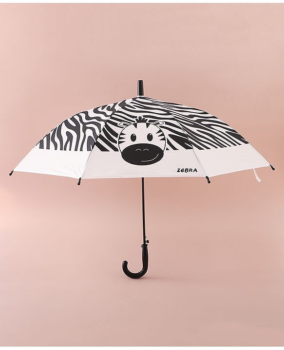 Babyhug Free Size Umbrella with Zebra Print - Back & White
