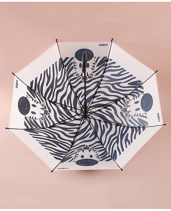 Babyhug Free Size Umbrella with Zebra Print - Back & White