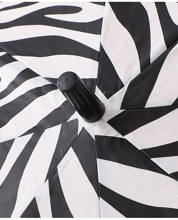 Babyhug Free Size Umbrella with Zebra Print - Back & White