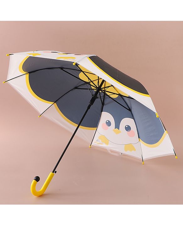 Babyhug Free Size Umbrella with Penguin Print - Black