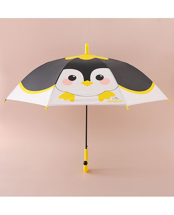 Babyhug Free Size Umbrella with Penguin Print - Black