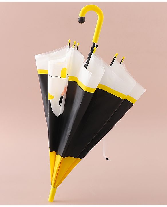 Babyhug Free Size Umbrella with Penguin Print - Black