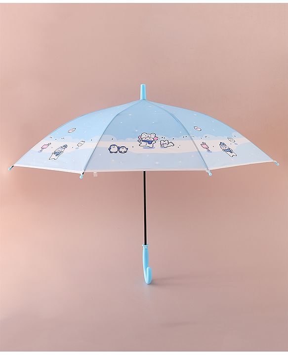 Babyhug Free Size Umbrella with Penguin Print - Blue