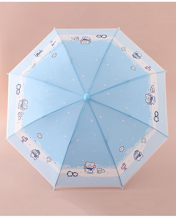 Babyhug Free Size Umbrella with Penguin Print - Blue