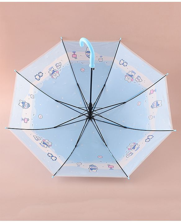 Babyhug Free Size Umbrella with Penguin Print - Blue