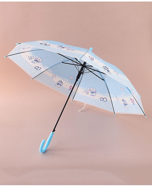 Babyhug Free Size Umbrella with Penguin Print - Blue