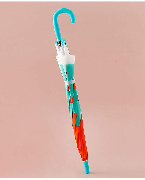 Babyhug Free Size Umbrella with Owl Print - Green & Orange