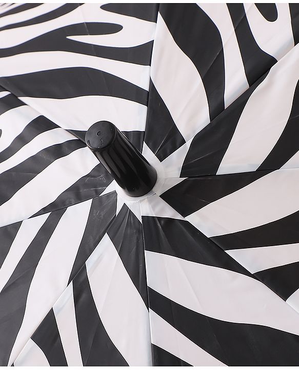 Babyhug Free Size Umbrella with Zebra Print - Black & White