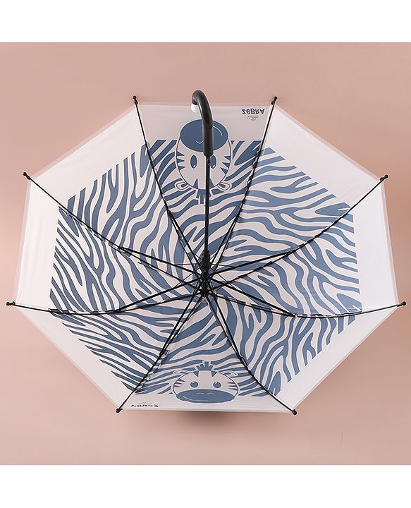Babyhug Free Size Umbrella with Zebra Print - Black & White