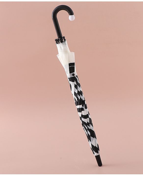 Babyhug Free Size Umbrella with Zebra Print - Black & White