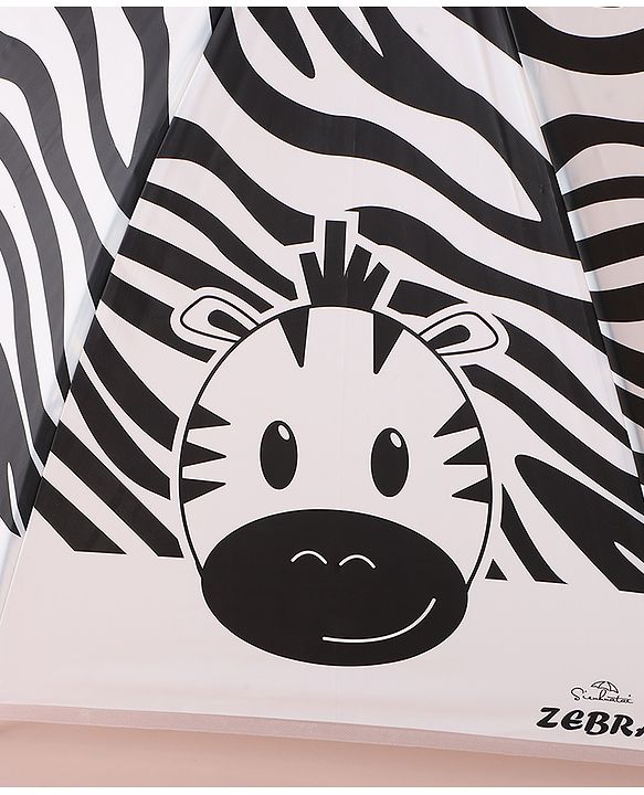Babyhug Free Size Umbrella with Zebra Print - Black & White