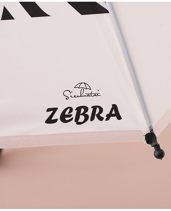 Babyhug Free Size Umbrella with Zebra Print - Black & White