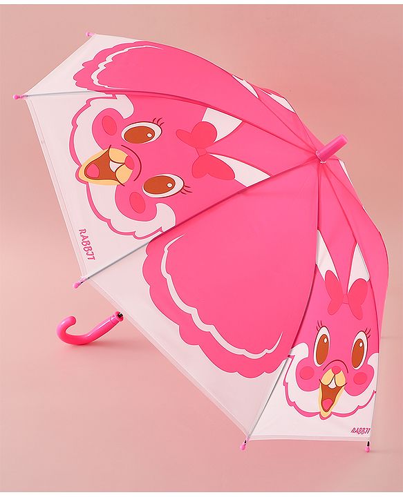 Babyhug Free Size Umbrella with Rabbit Print - Pink