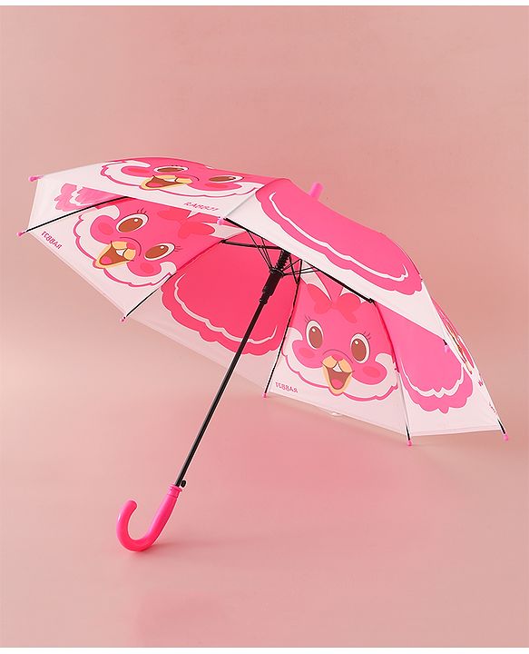Babyhug Free Size Umbrella with Rabbit Print - Pink