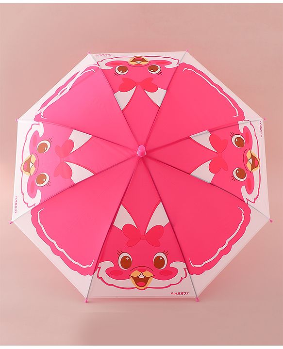 Babyhug Free Size Umbrella with Rabbit Print - Pink