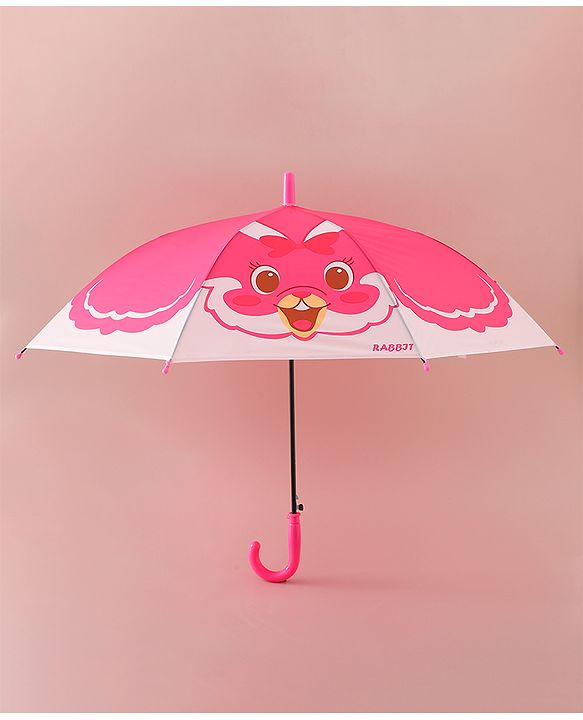 Babyhug Free Size Umbrella with Rabbit Print - Pink