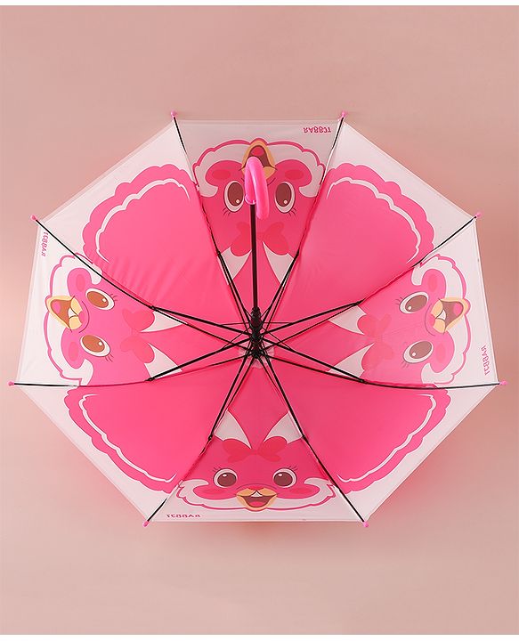 Babyhug Free Size Umbrella with Rabbit Print - Pink