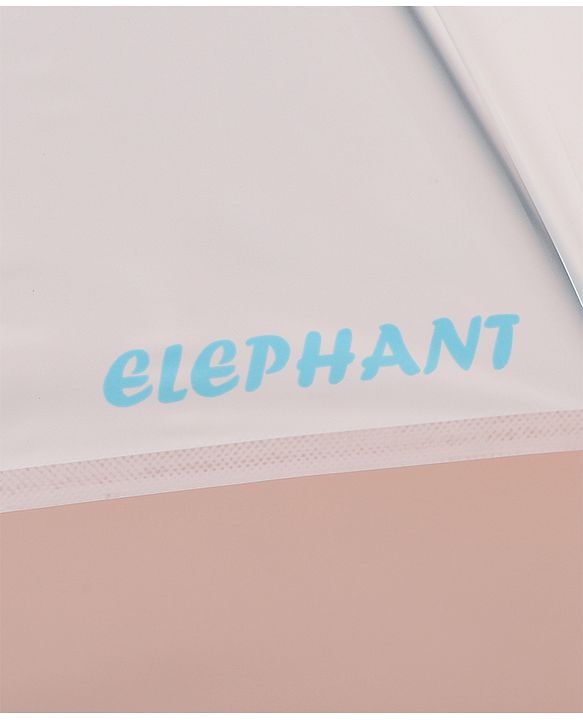 Babyhug Free Size Umbrella with Elephant Print - Blue & White