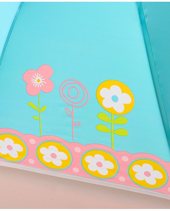 Babyhug Free Size Umbrella with Owl Print -Sea Green