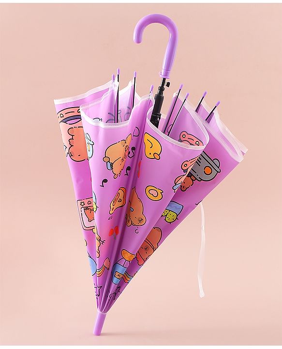 Babyhug Umbrella With Hamster Print -Purple