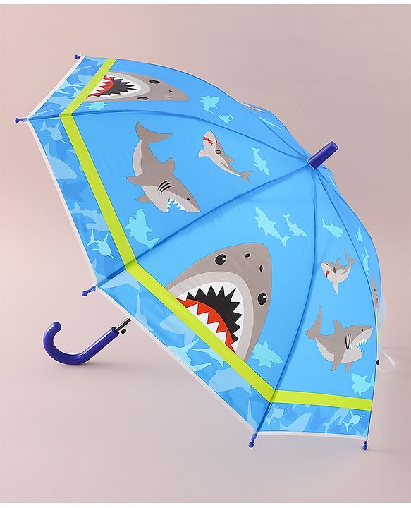 Babyhug Free Size Umbrella with Shark Print - Blue