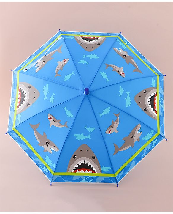 Babyhug Free Size Umbrella with Shark Print - Blue