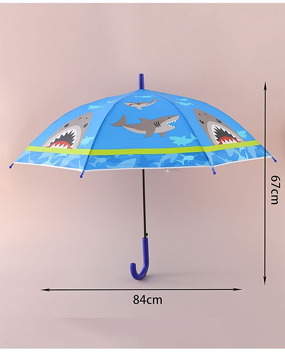 Babyhug Free Size Umbrella with Shark Print - Blue