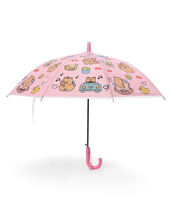 Babyhug Umbrella With Hamster Print -Purple