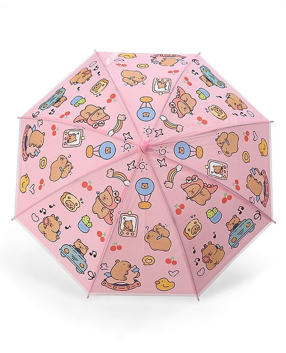 Babyhug Umbrella With Hamster Print -Purple