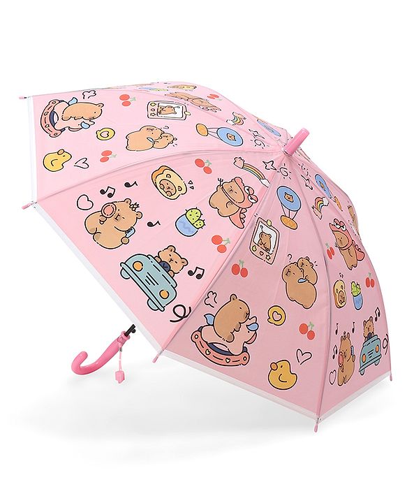 Babyhug Umbrella With Hamster Print -Purple
